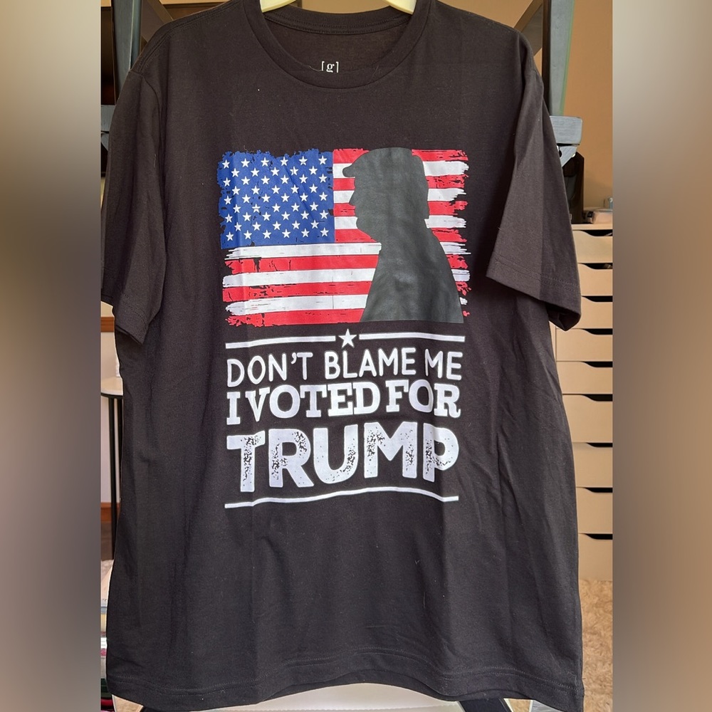 NWOT Don’t Blame Me I Voted for Trump black short sleeve tee men’s size Large